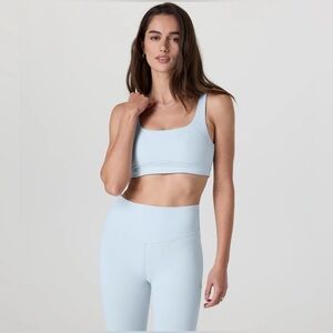 Vuori Daily Bra Low - Medium Support, Padded, Flattering Bra in Light Mist Blue